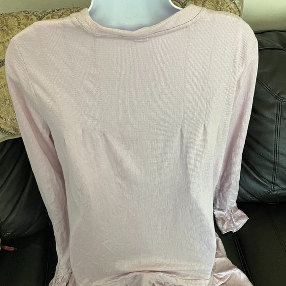 FREE PEOPLE - Long Sleeve Ruffle Button Up Shirt (Lavender) - Picture 5 of 5